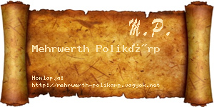 Mehrwerth Polikárp névjegykártya